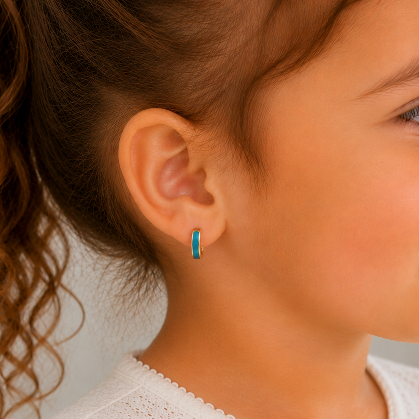 Blue Hoop Earrings