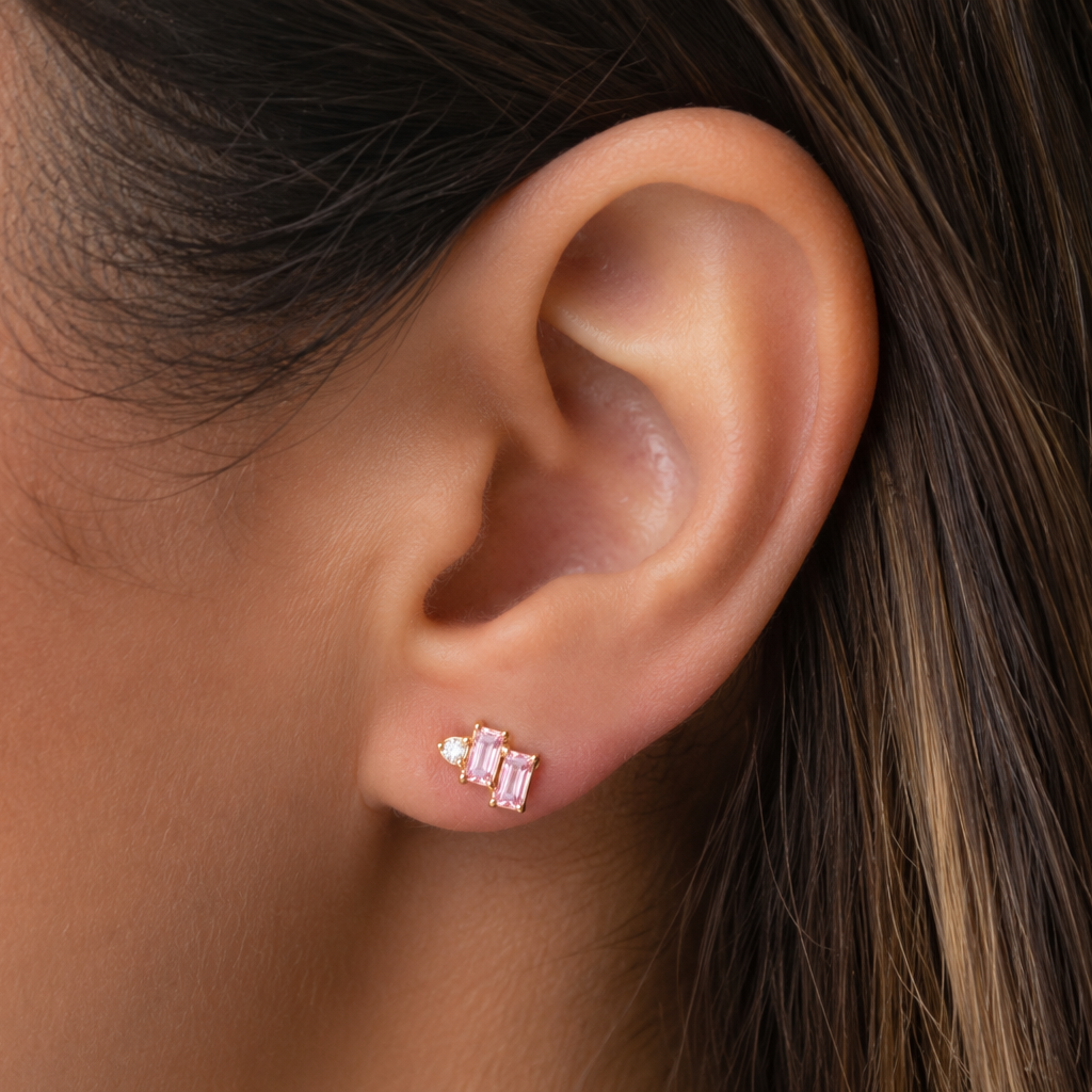 Double Pink Studs
