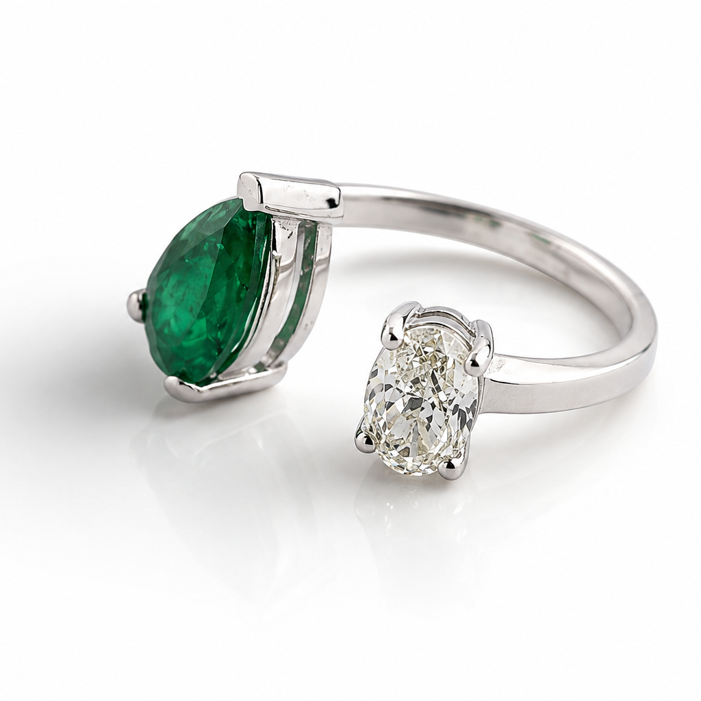 Emerald Pear x Diamond Oval