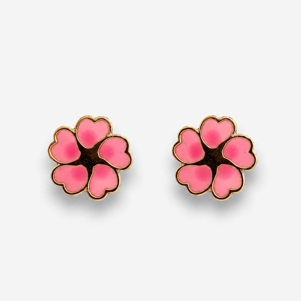 Pink Flower Earrings