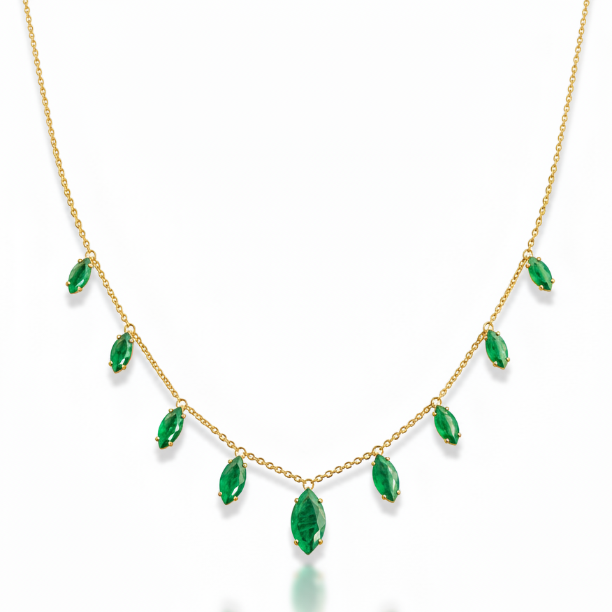 Marquise Emerald Necklace