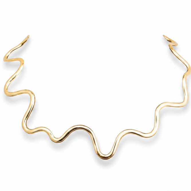 Waves Yellow Gold Choker