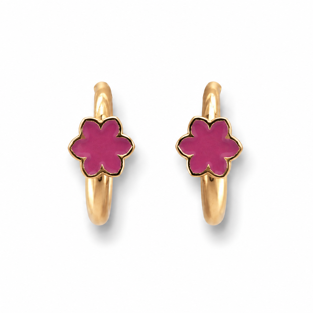 Flower Hoop Earrings