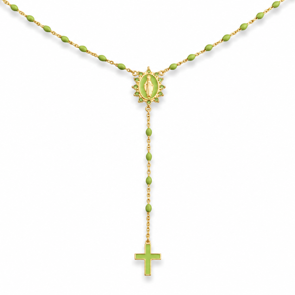 Green Enamel Rosary