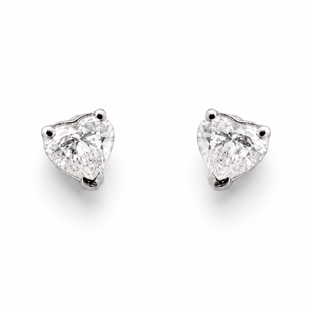 Diamond Heart Studs
