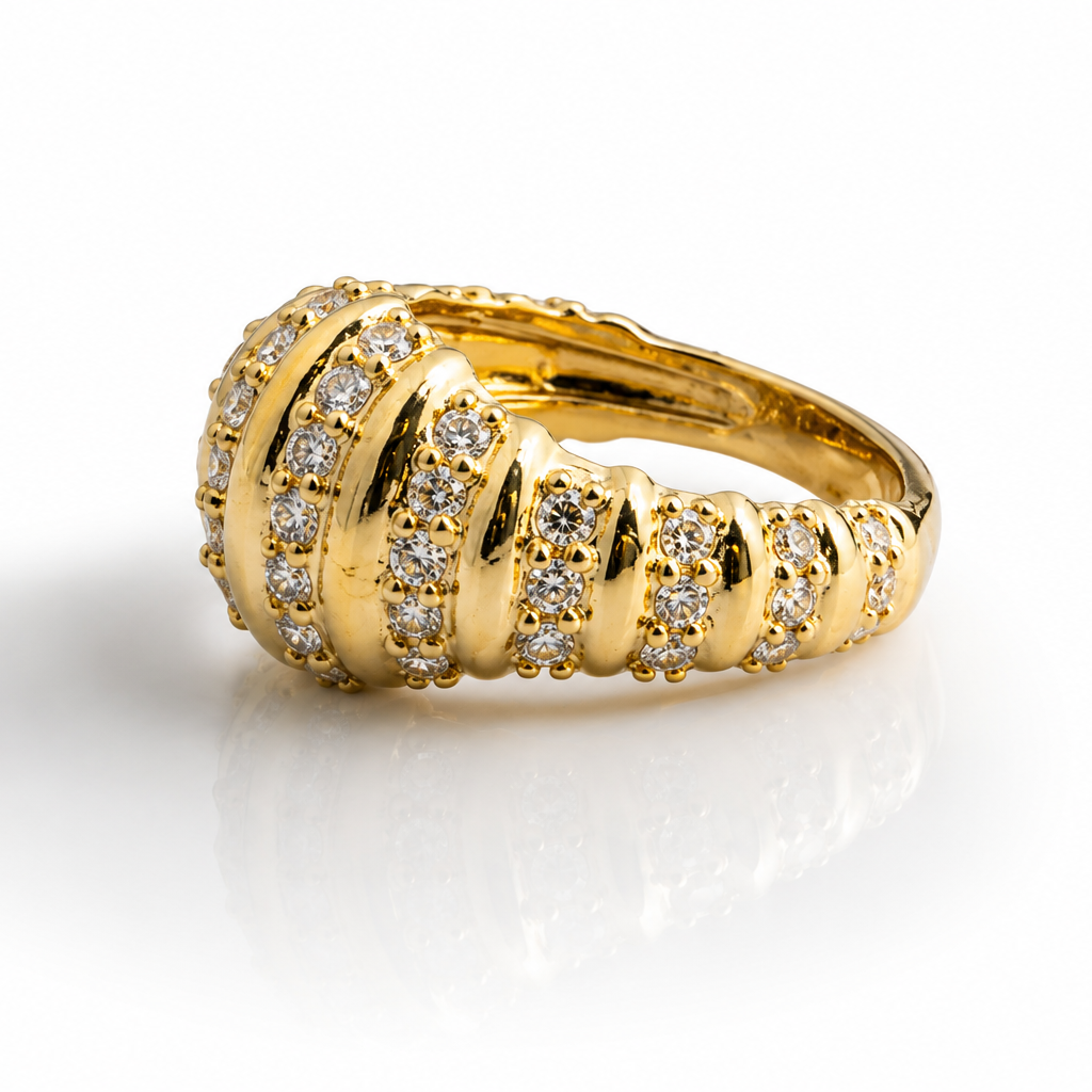 Ribbed Dome Pinky Ring | Mini