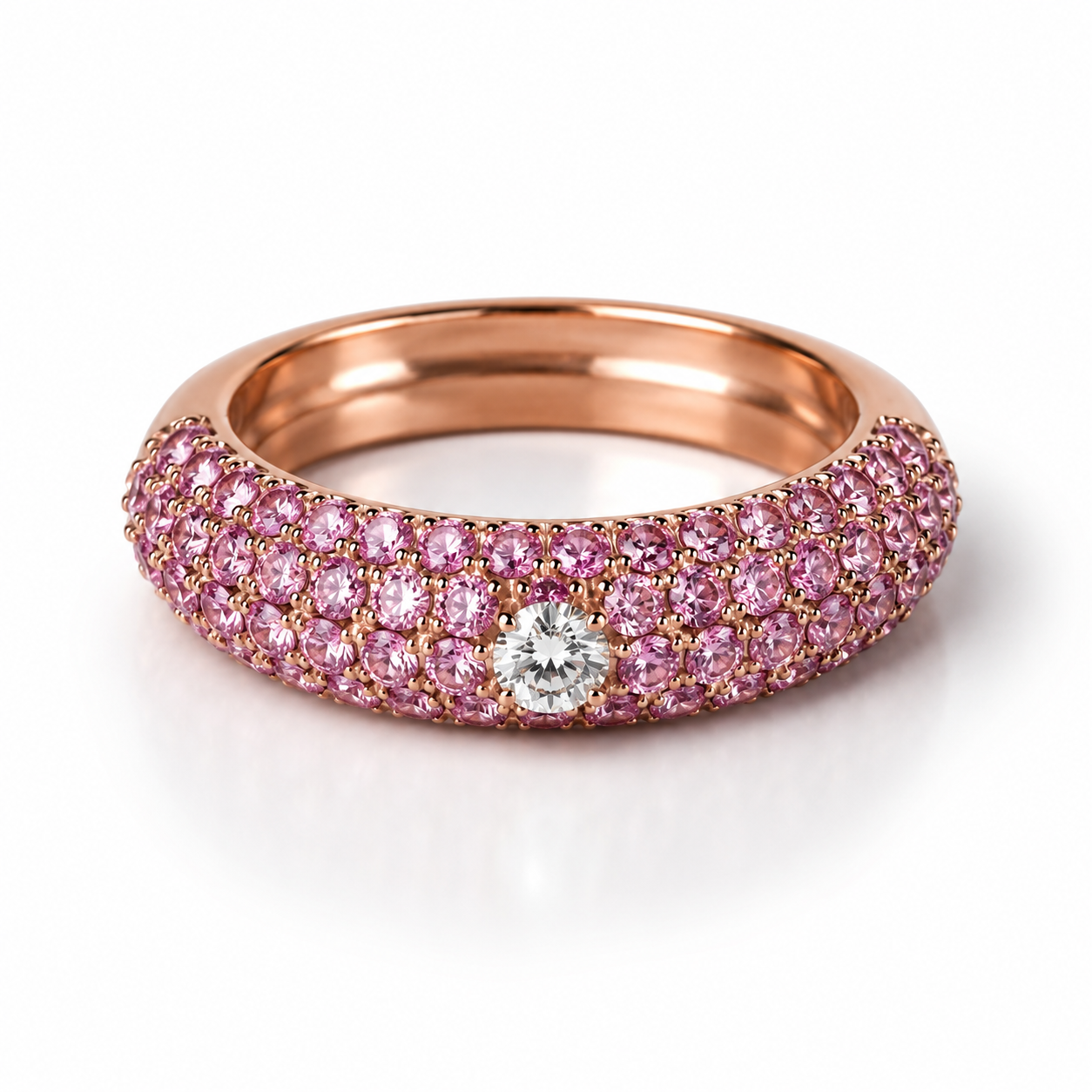 Rose Gold Dome Sapphire
