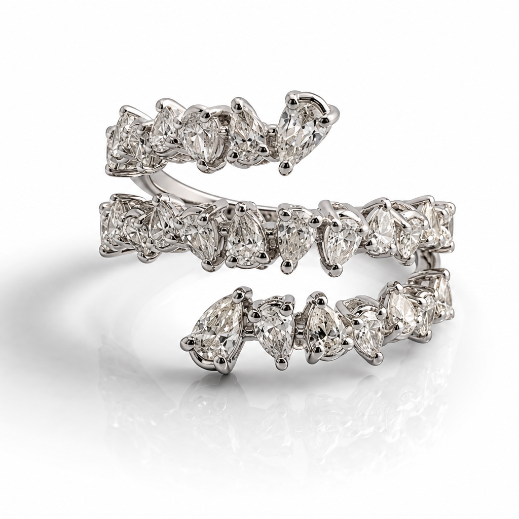 3-Line Pearshape Ring