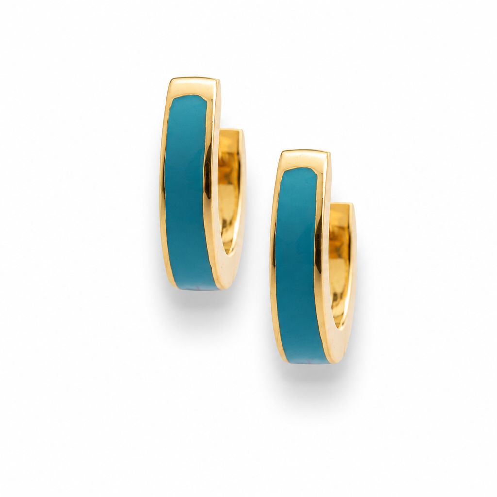 Blue Hoop Earrings