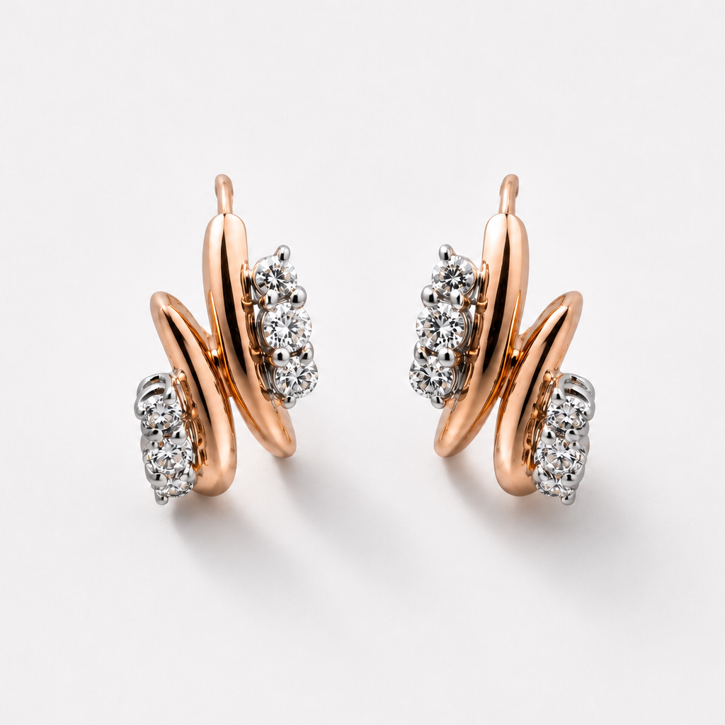 Rose & Diamond Hoops