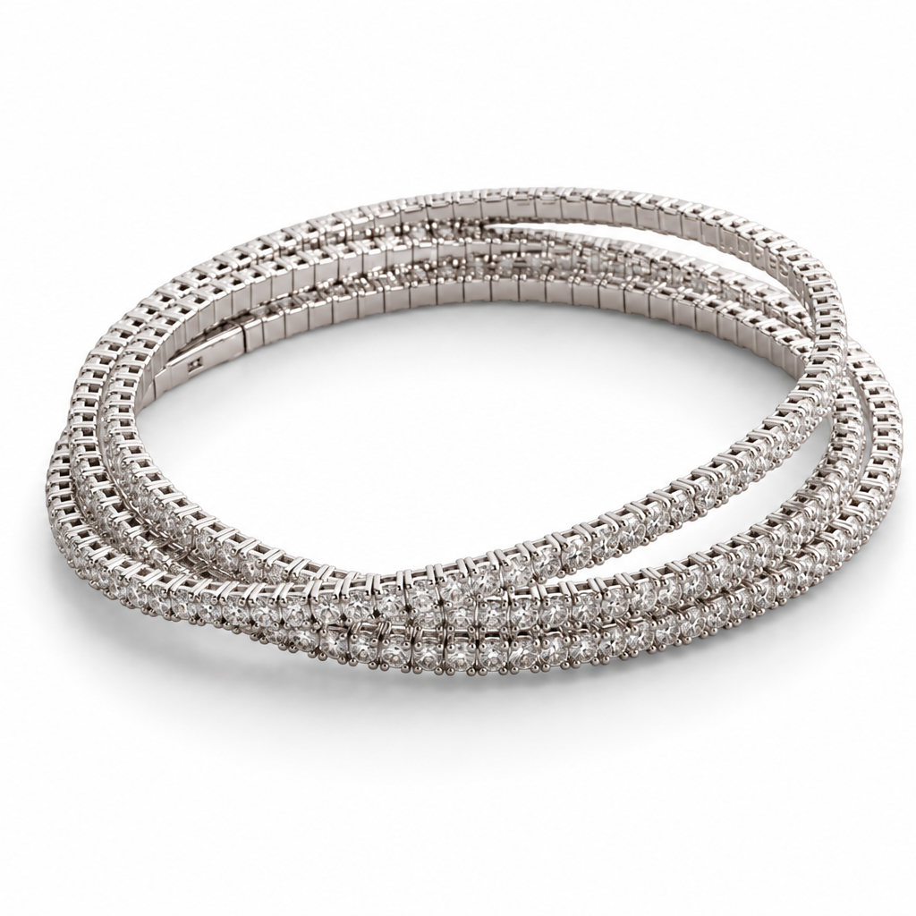 3-Line Spiral Tennis Bracelet