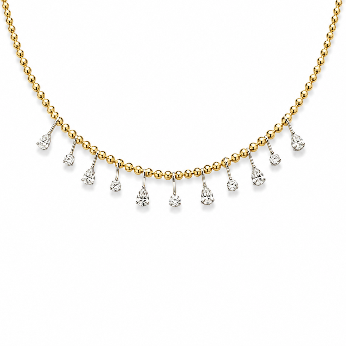Diamond Pear Drops Necklace