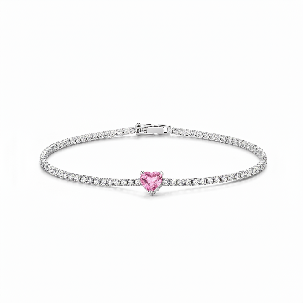 Tourmaline Heart Tennis Bracelet