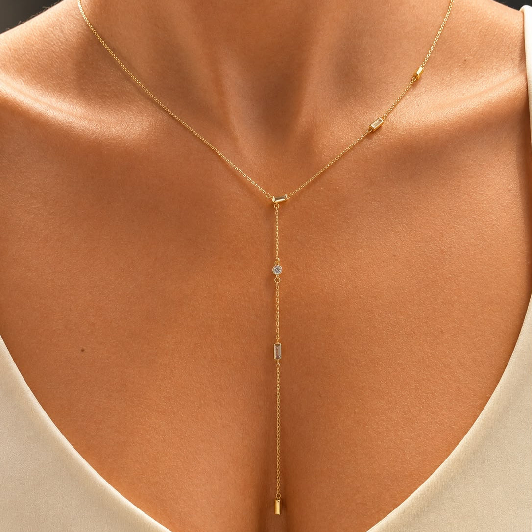 Baguette Necklace Y-Lariant