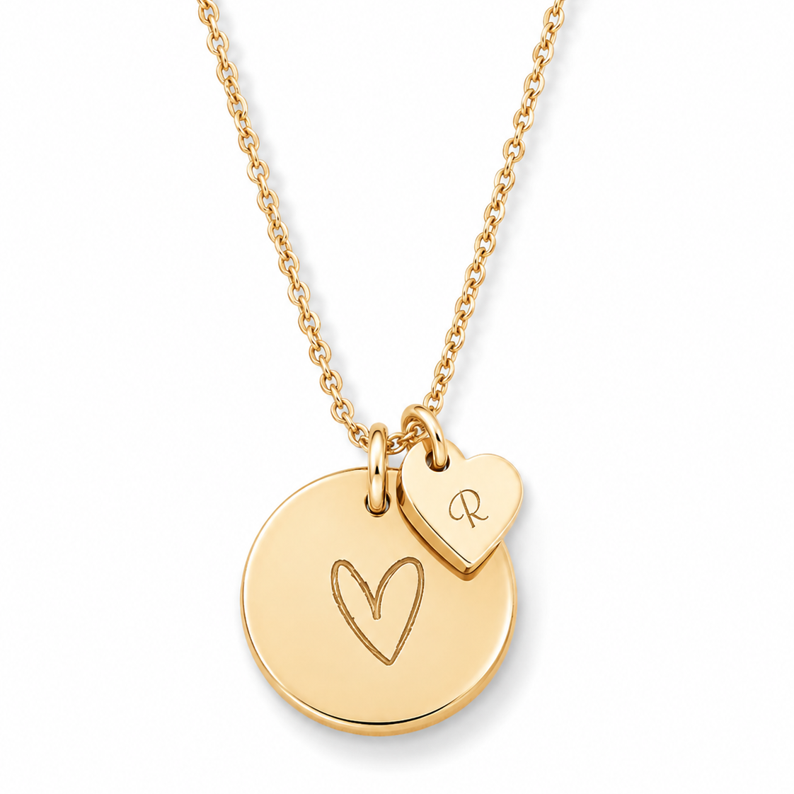 Circle Name Pendant & Heart