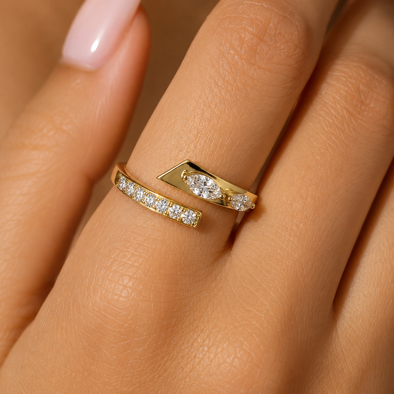 Open Yellow Marquise Ring