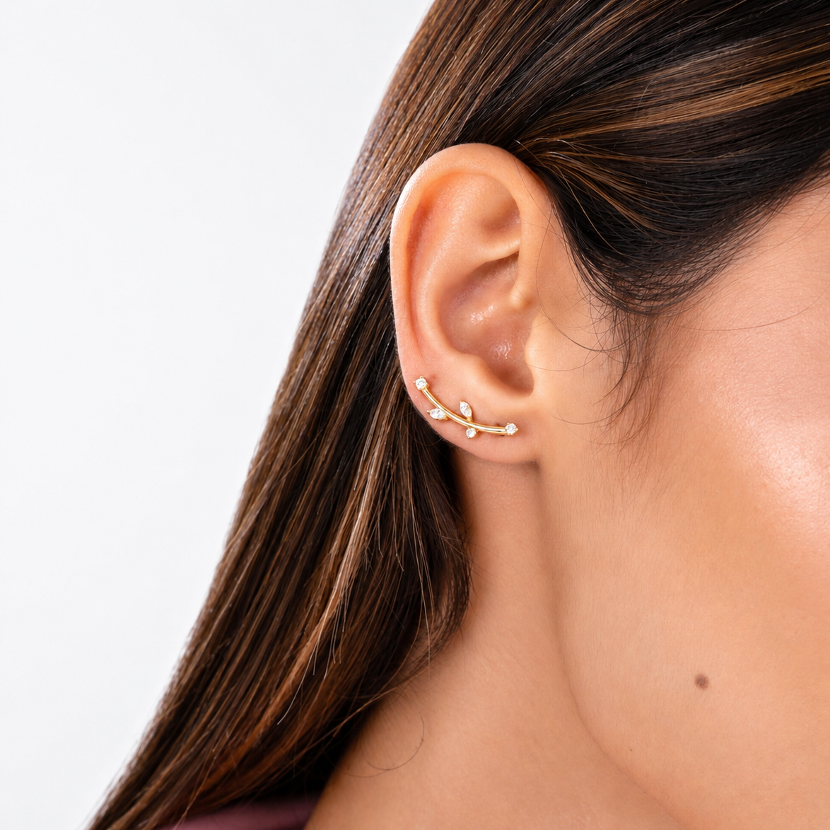 One Side Leaf Earrings